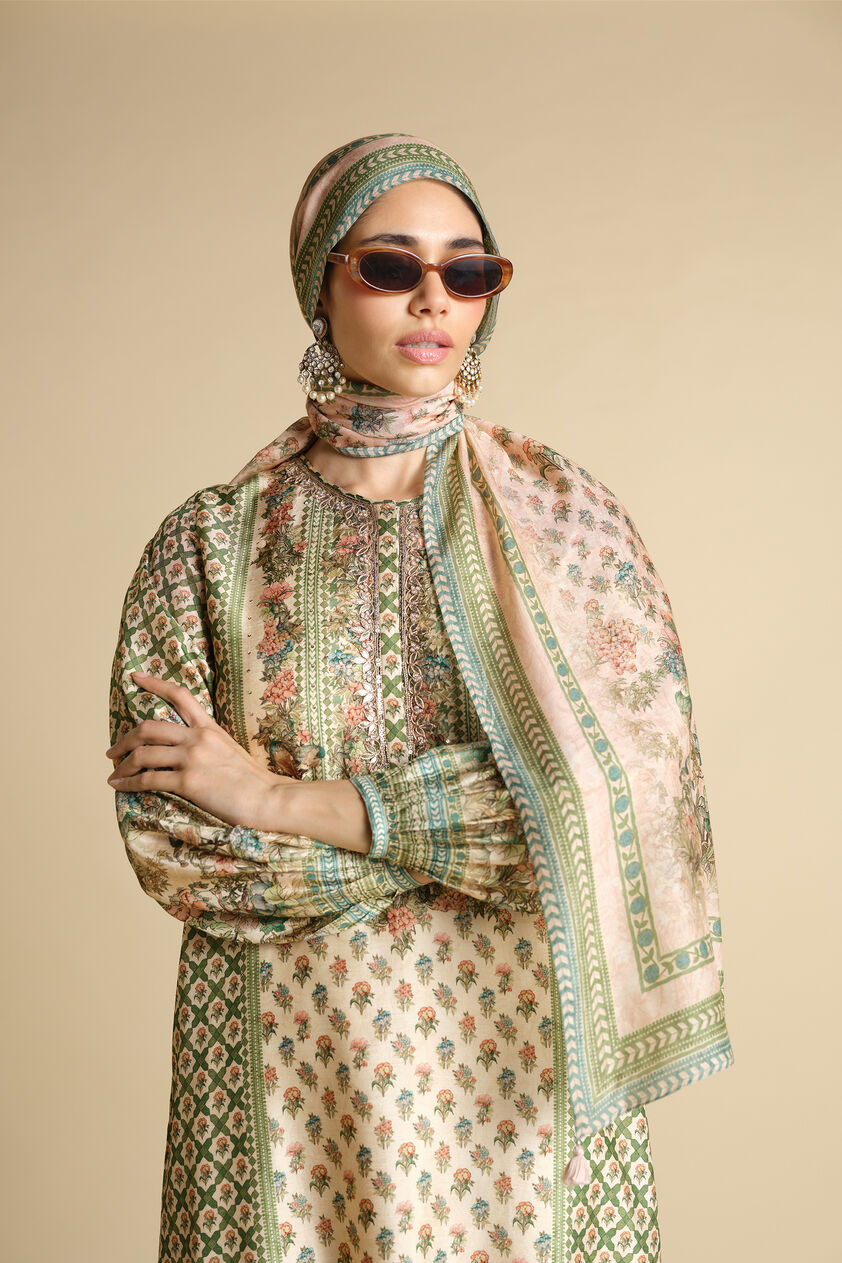 Rhiannon Printed Silk Stole - Blush, Blush, image 1